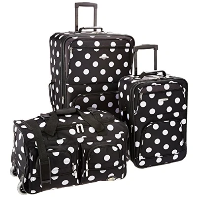 Afbeelding van Rockland 3 delige bagageset, helder, Zwarte stip, Eén maat, Vara Softside Rechtopstaande Bagageset