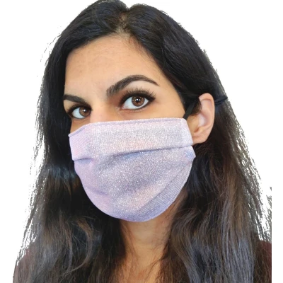 Afbeelding van Glitter mondkapje wasbaar roze met katoen mondmasker