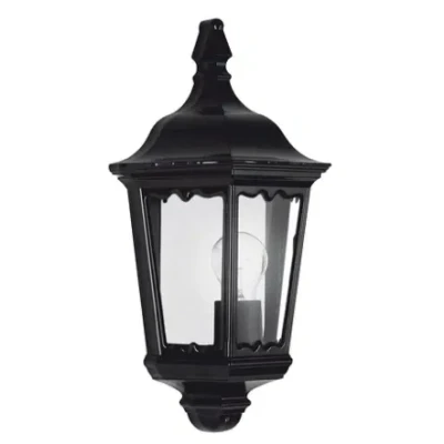 Afbeelding van 240v muurlamp ancona plat zwart KS Verlichting