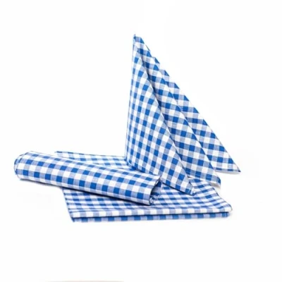 Afbeelding van TextilDepot24 Landhaus geruite tafelkleden, 5 mm, servetten, 100% katoen, 80 x cm, geruit in blauw en wit