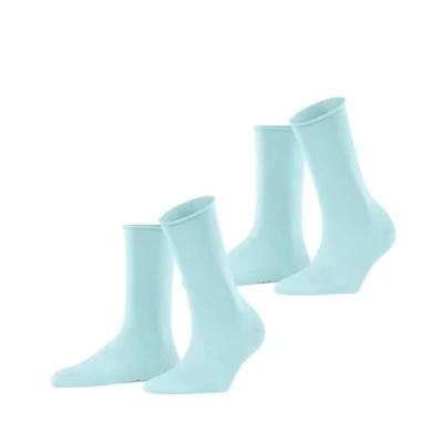 Afbeelding van Esprit 2 PACK Feinste Unifarben Rollrand Sokken Barely blue, Dames, Maat: 35 38, blue