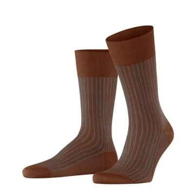 Afbeelding van FALKE Oxford Stripe herensokken oranje (terracotta) Maat: 45 46