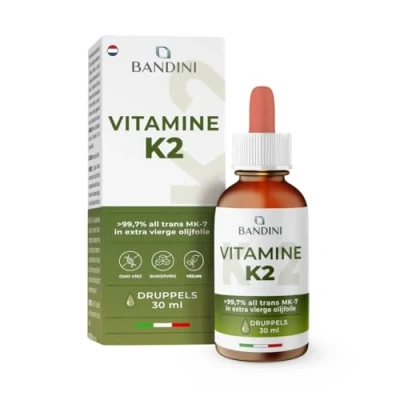 Afbeelding van Bandini® Vitamine K2 MK7 druppels 200 µg per dagelijkse dosis 99,97% All Trans MK 7 Menaquinon in extra vierge olijfolie Ondersteuning van Kraakbeen en Botten Hoge 30 ml (840 druppels)