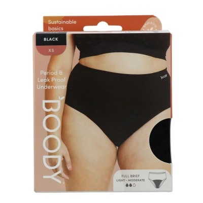 Afbeelding van Boody Menstruatieondergoed Tailleslip Zwart Licht Xs, 1 stuks