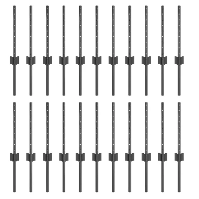 Afbeelding van vidaXL Heipalen 22 stuks U Channel Grijs 80 cm Staal