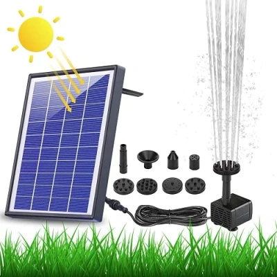 Afbeelding van AISITIN Fontein op zonne energie, 6,5 W, ingebouwde 1500 mAh batterij, upgraded vijverpomp, waterpomp, drijvende fonteinpomp met 6 fonteinstijlen voor tuin, vogelbad, vijver, viscontainer