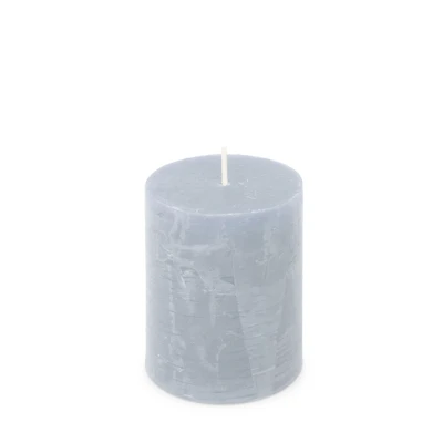 Afbeelding van Spaas Rustieke Pillarkaars 70/95 mm 35u lichtblauw