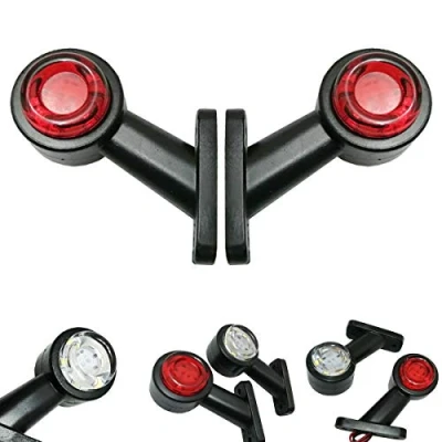 Afbeelding van Formplas 2 x 16 led aanhanger, begrenzingslampen, led, 12 V, 24 links + rechts, wit en rood, zijlichten voor vrachtwagens, personenaanhangers, ADAC, aanhanglampen, positielampen