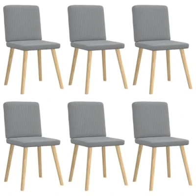Afbeelding van vidaXL Eetkamerstoelen 6 st stof lichtgrijs