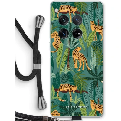 Afbeelding van Case Company® hoesje met Koord geschikt voor OnePlus 12r Luipaard 2 Telefoonhoesje Zwart Bescherming aan alle Kanten en Over de Schermrand