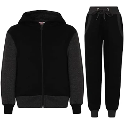 Afbeelding van A2Z 4 Kids® Kids Meisjes Trainingspak Designer Plain Neon Roze Contrast Fleece Hooded Top Bottom Jogging Suit Joggers Nieuwe Leeftijd 2 3 5 6 7 8 9 10 11 12 13 Jaar, HOUTSKOOL, Jaren
