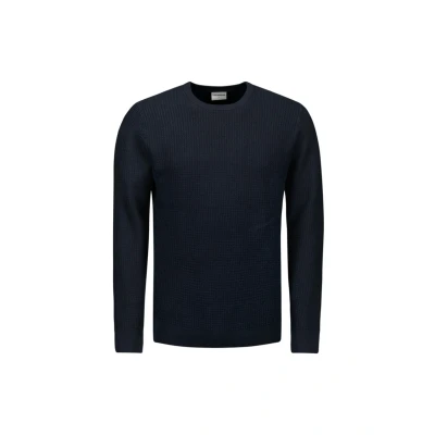 Afbeelding van No Excess Mannen Tweekleurige Trui Met Ronde Hals Blauw XXL