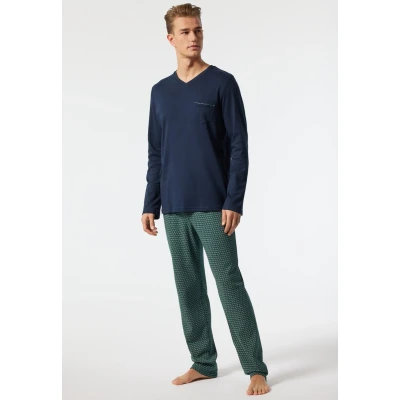 Afbeelding van Schiesser Fine Interlock Pyjama 178110 Dark Blue 52