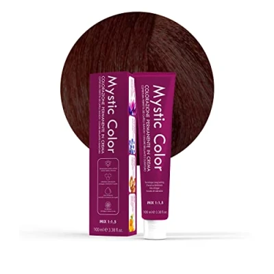 Afbeelding van Mystic Color Permanent Cream Coloring with Argan Oil and Calendula Long Lasting Hair Light Auburn Brown 5.4 100ml
