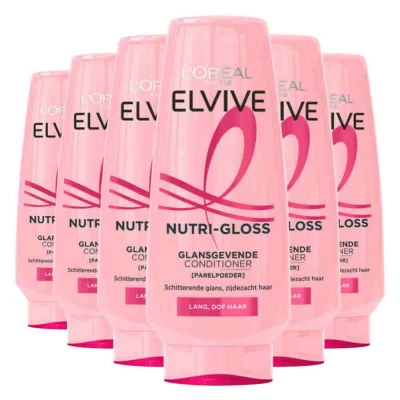 Afbeelding van L&#039;Oréal Paris Elvive Nutri Gloss Conditioner Glansgevende Voor Lang, Dof Haar Met Parelpoeder 6x200ML