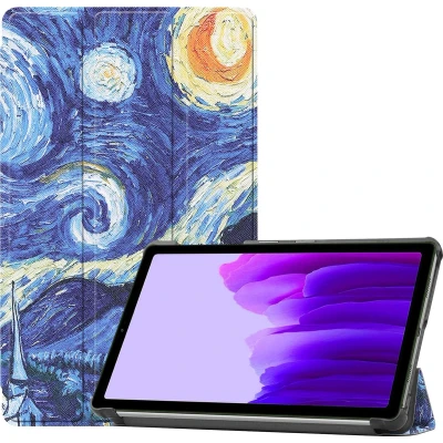 Afbeelding van Case2go Tablet Hoes geschikt voor Samsung Galaxy Tab A7 Lite (2021) Tri Fold Book Case Sterrenhemel
