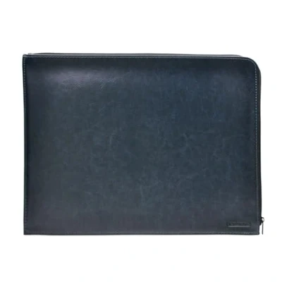 Afbeelding van Dynamic Classic handdocument, A4 en A5, uitvoerende map met ritssluiting, buitenkant van veganistisch leer in notairé afwerking, binnenkant stof Office Box, folie, blauw