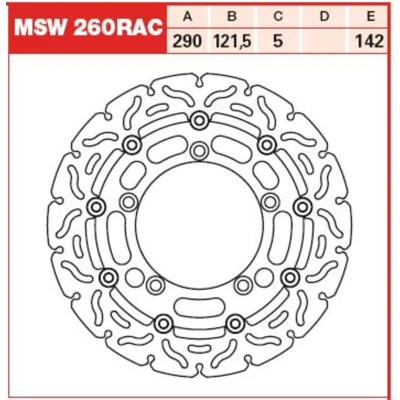 Afbeelding van Remschijf TRW MSW260RAC, 1 Stuk