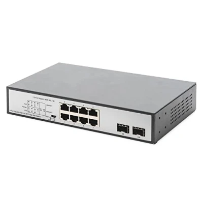 Afbeelding van Digitus DN 95140 netwerk switch Unmanaged Gigabit Ethernet (10/100/1000) Power over (PoE) Zwart, Zilver
