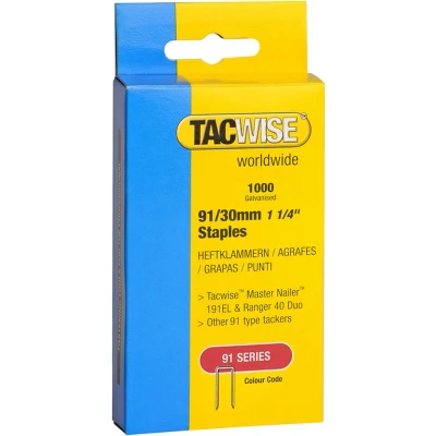 Afbeelding van Tacwise nieten voor tacker Type 91 30 mm Gegalvaniseerd 1000 stuks