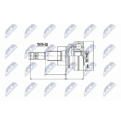 Afbeelding van Homokineet reparatie set, aandrijfas NTY NPZ PL 010
