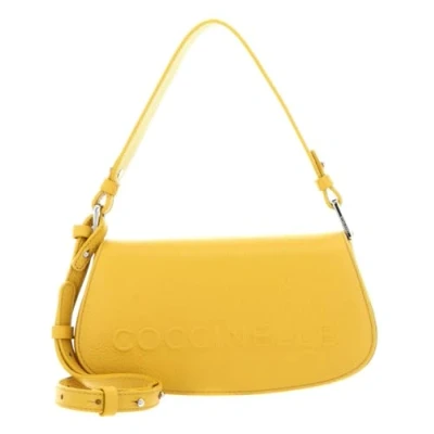 Afbeelding van COCCINELLE Leren Handtas Schoudertas Myrtha Maxi Log Mini Crossbody Bag Soleado Geel