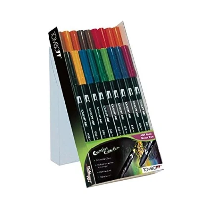 Afbeelding van Tombow ABT 18C 1 viltstift Dual Brush Pen met twee punten, 18 delige set, primaire kleuren