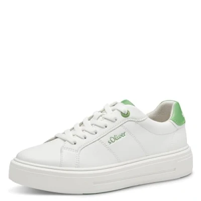 Afbeelding van s.Oliver Dames 5 23635 42 sneakers, wit/groen, 39 EU, witgroen., EU