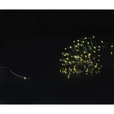 Afbeelding van Sygonix SY 4722042 Mini lichtketting Binnen/buiten werkt op batterijen Aantal lampen 50 LED Warmwit Verlichte lengte: 5.4 m Variabel instelbaar, Timer