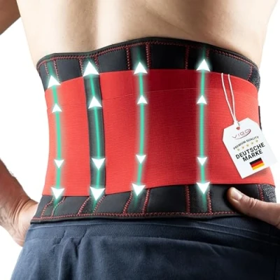 Afbeelding van VIGO SPORTS Rugbandage wasmachinebestendig anti zweet niergordel voor effectieve stabilisatie van de rug rugsteunriem heren en dames warme lendensteun riem
