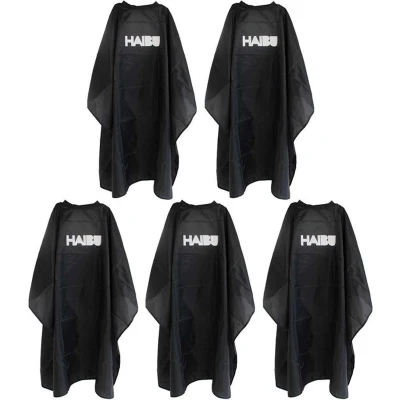 Afbeelding van 5x Haibu Essentials Kapmantel met Drukknoop zwart bundel/set/pakket