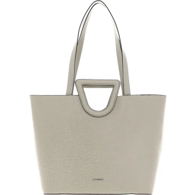 Afbeelding van COCCINELLE Leren Schoudertas Shopper Faboula Elephant Handbag Gelso Beige