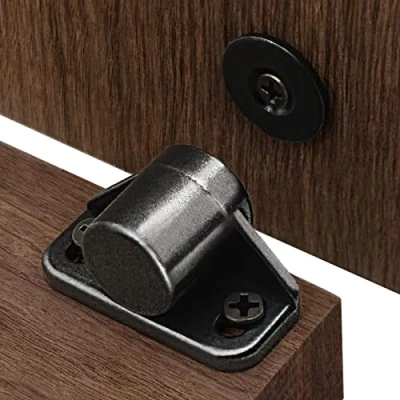 Afbeelding van Sunivaca magnetische deurvangst, sterke deurvangsten, zwart (4 stuks) kastdeurmagneten zware kastsluitingen voor kledingkast, lade, keukenmeubilair, lamellen, kast