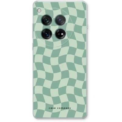 Afbeelding van Case Company® hoesje geschikt voor OnePlus 12r Grid Groen Soft Cover Telefoonhoesje Bescherming aan alle Kanten en Schermrand