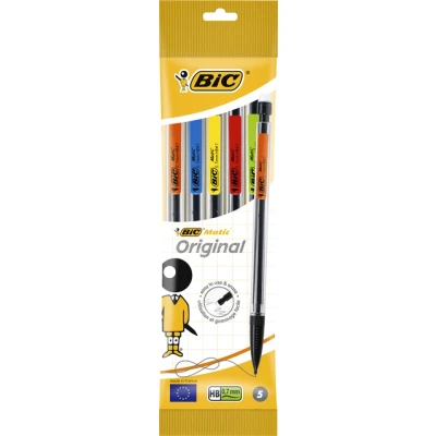 Afbeelding van Vulpotlood Bic Matic Original HB 0.7mm assorti zak à 5 stuks