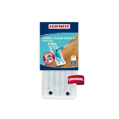 Afbeelding van Leifheit Clean Twist XL Micro Duo Wisser, voor Alle Vloertypen, Vervangbare Overtrek, Microvezel Wisovertrek Tegels en Laminaat, Wit