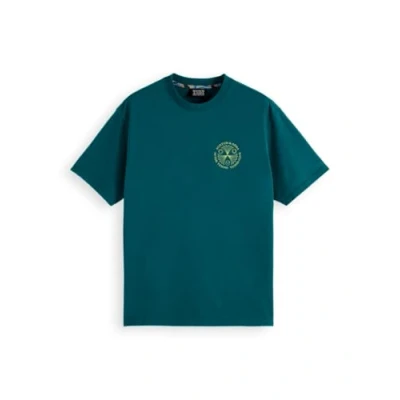 Afbeelding van Scotch &amp; Soda Front AND BACK Artwork Tshirt print, Heren, Maat: XXL, Pitch green