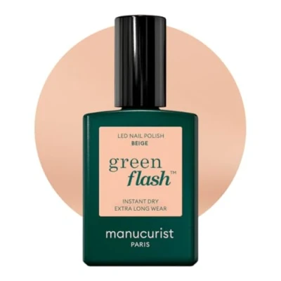 Afbeelding van Manucurist Green Flash Gel nagellak, huidskleur, nude, 12 free natuurlijke ingrediënten (84%) Made in France 15 ml