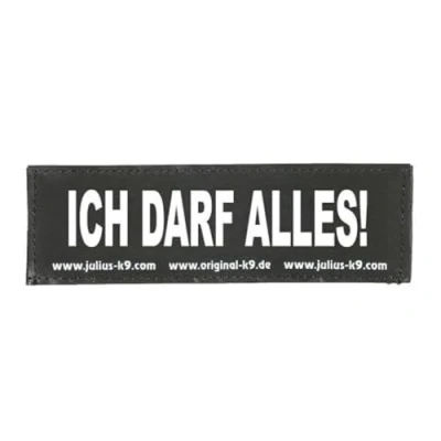 Afbeelding van Julius K9 Verwisselbare haak &amp; lus patches, Ich Darf Alles, Small, Zwart