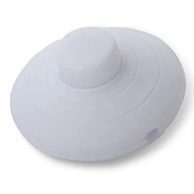 Afbeelding van edi tronic Voetschakelaar, rond, wit, 2 A, 250 V, staande lamp, schakelaar, trapschakelaar, voetschakelaar