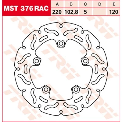 Afbeelding van Remschijf TRW MST376RAC, 1 Stuk