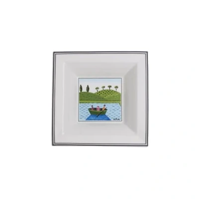 Afbeelding van Villeroy &amp; Boch Design Naïf Geschenken Vierkante Kom, Premium Porselein, Wit/Kleurrijk