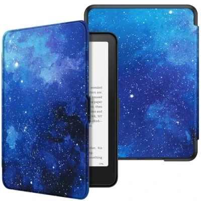 Afbeelding van Fintie Hoesje voor 7 inch gloednieuwe Kindle Paperwhite (12e generatie, 2024) en Colorsoft Signature Edition slanke lichtgewicht PU lederen beschermhoes met automatische slaap/waakfunctie,