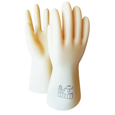 Afbeelding van Electro Latex GP 2 handschoen M/8 Huismerk Wit Slip on EN 60903
