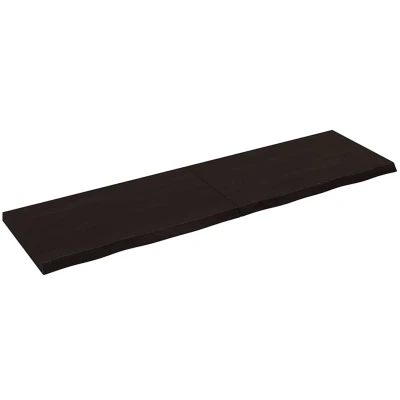 Afbeelding van vidaXL Wastafelblad 220x60x(2 6) cm behandeld massief hout donkerbruin