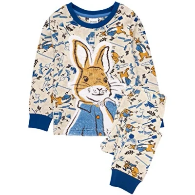Afbeelding van Peter Rabbit Pyjama Baby kinderen Kostuum Fluffy Overhemd &amp; Bottoms PJ&#039;s 3 4 jaar