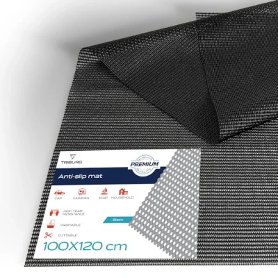 Afbeelding van TRIBURG Universele antislipmat, 120 x 100 cm, op maat te snijden en afwasbaar, kofferbakmat, antislip onderlaag, lademat, beschermmat, antislipmat voor tapijt
