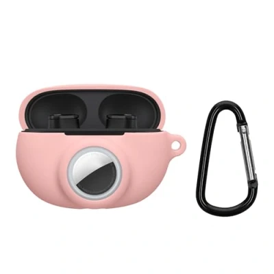 Afbeelding van kwmobile oordopjes case geschikt voor Beats Studio Buds hoesje Oortjes cover met AirTag houder in ear koptelefoon hoes Silicone oudroze