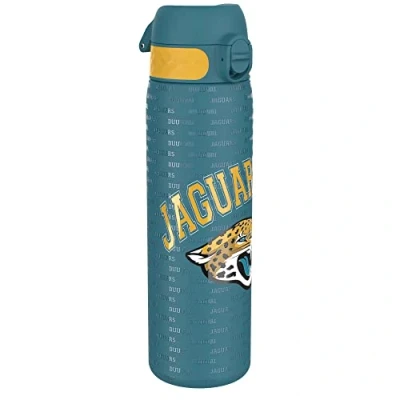 Afbeelding van ION8 Stalen Waterfles, 600 ml/20 oz, Lekvrij, Makkelijk te Openen, Veilige Vergrendeling, Vaatwasserbestendig, Hygiënische Flipcover, Draaggreep, Duurzaam, Reliëfprint, Ontwerp NFL Jaguars Drinkfles