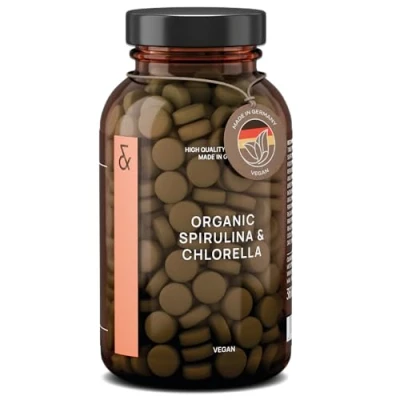 Afbeelding van Biologische Spirulina en Chlorella 360 Tabletten van 500mg 100% Pure Algen Gecertificeerd Biologisch, Geen Toevoegingen, Vegan Detox
